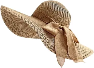 Womens Sun Hats Summer Lightweight Packable Crochet Bucket Hat for Women Straw Fedora Hat for Women