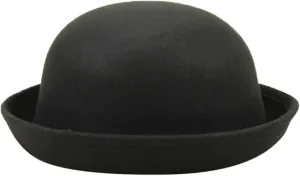 Women's Wool Flowers Church Bowler Hats Wool Cloche Fedora Hat Winter Warm Bucket Hat Ladies Church Party