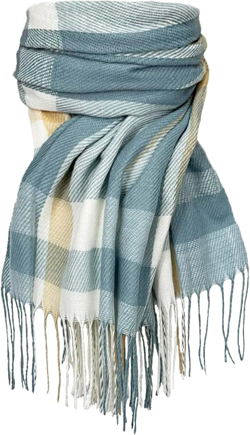 woogwin Winter Scarf for Women Cashmere Feel Plaid Warm Long Blanket Scarves Big Grid Pashmina Shawls and Wraps