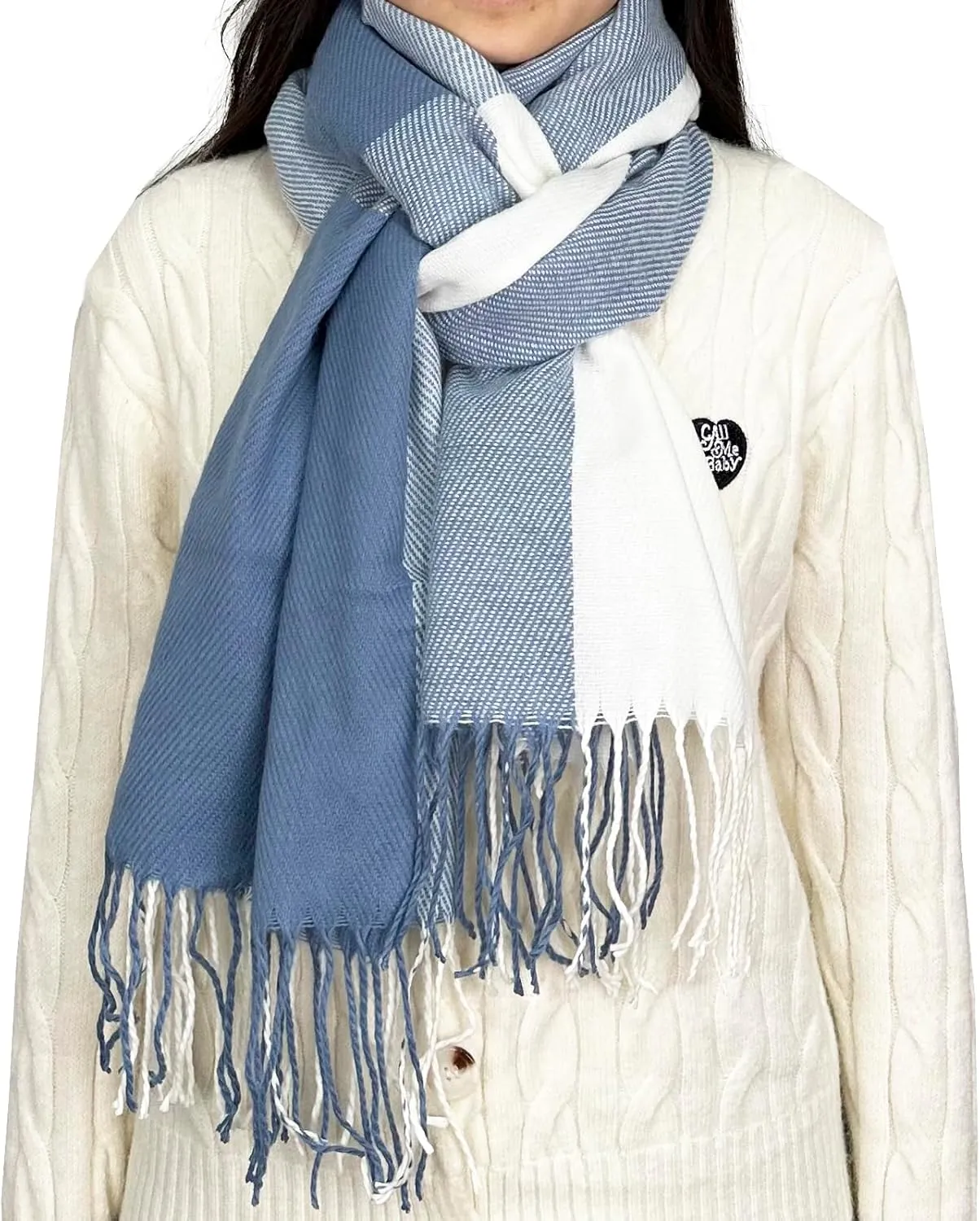 woogwin Winter Scarf for Women Cashmere Feel Plaid Warm Long Blanket Scarves Big Grid Pashmina Shawls and Wraps