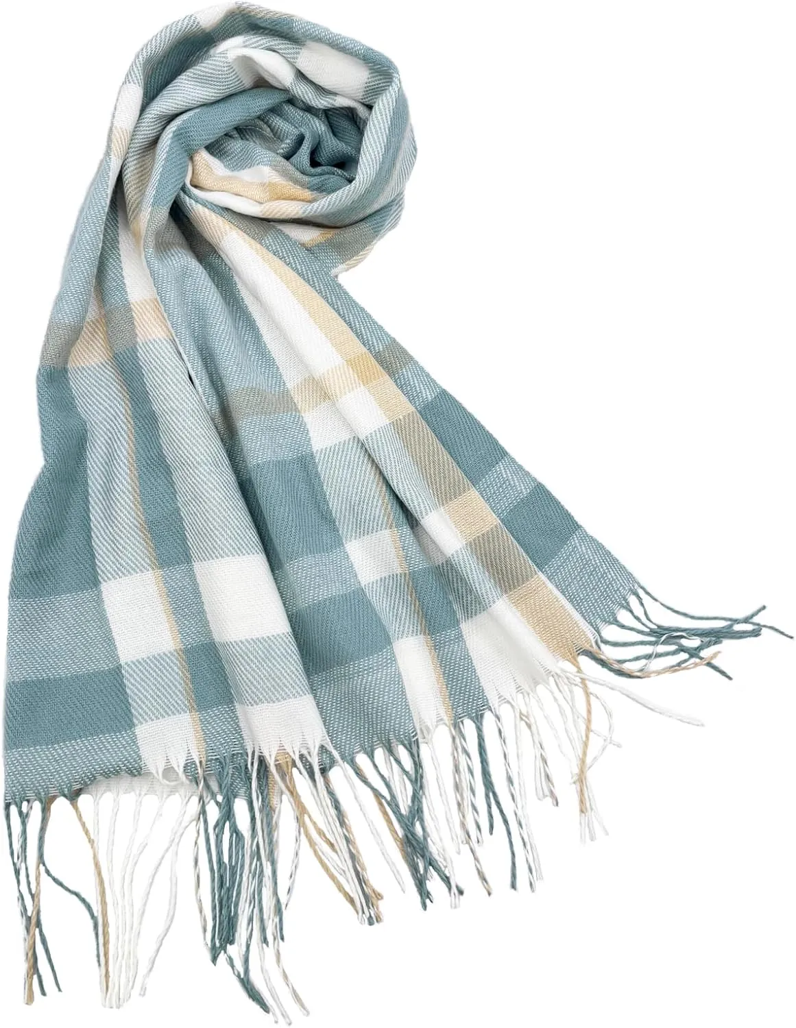 woogwin Winter Scarf for Women Cashmere Feel Plaid Warm Long Blanket Scarves Big Grid Pashmina Shawls and Wraps