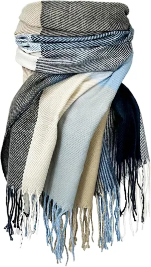 woogwin Winter Scarf for Women Cashmere Feel Plaid Warm Long Blanket Scarves Big Grid Pashmina Shawls and Wraps