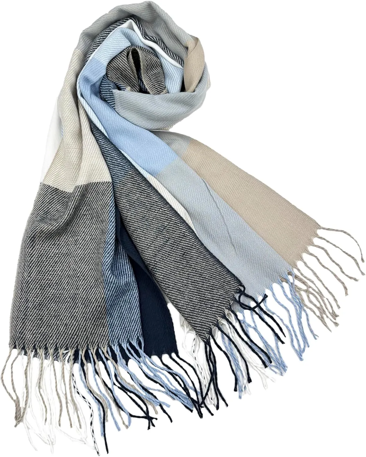 woogwin Winter Scarf for Women Cashmere Feel Plaid Warm Long Blanket Scarves Big Grid Pashmina Shawls and Wraps