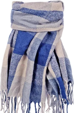 woogwin Winter Scarf for Women Cashmere Feel Plaid Warm Long Blanket Scarves Big Grid Pashmina Shawls and Wraps