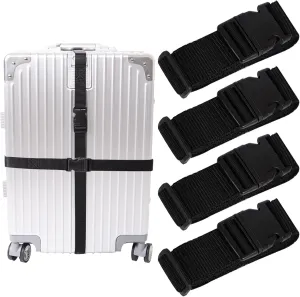 XSTRAP 4 Piece Luggage Strap 72" x 1" Utility Strap with Quick-Release Buckle