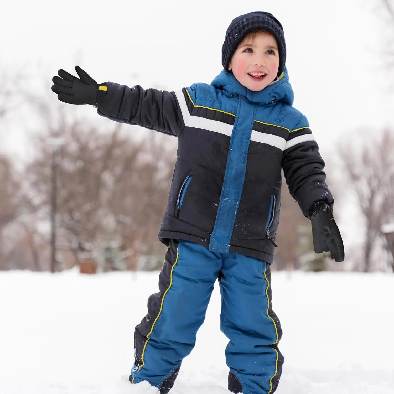 YAPJEB Kids Winter Warm Gloves Ski Gloves Windproof Outdoor Sports Gloves for Boys Girls Skating Snowboarding Hiking