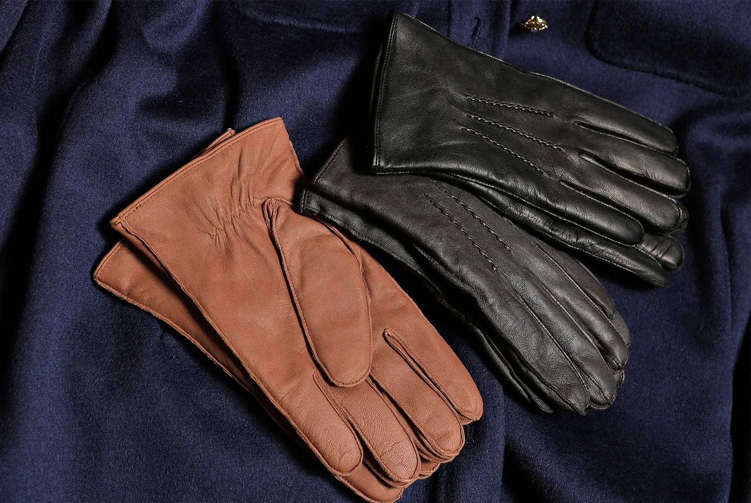 YISEVEN Winter Men's Touchscreen Warm Lambskin Leather Gloves