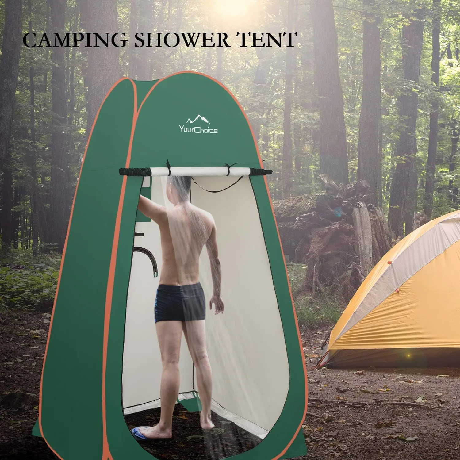 Your Choice XL Pop Up Privacy Shower Tent - Portable Changing Tent for Camping, Beach & Poolside - 82.6" Tall Double Storage Pockets & Carry Bag