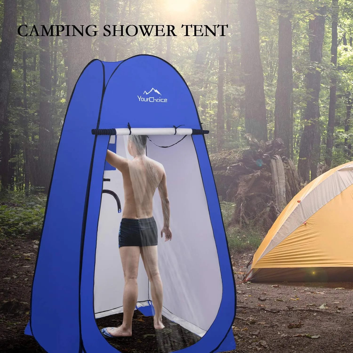 Your Choice XL Pop Up Privacy Shower Tent - Portable Changing Tent for Camping, Beach & Poolside - 82.6" Tall Double Storage Pockets & Carry Bag