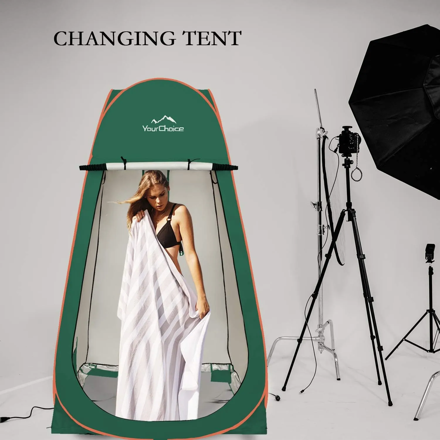 Your Choice XL Pop Up Privacy Shower Tent - Portable Changing Tent for Camping, Beach & Poolside - 82.6" Tall Double Storage Pockets & Carry Bag