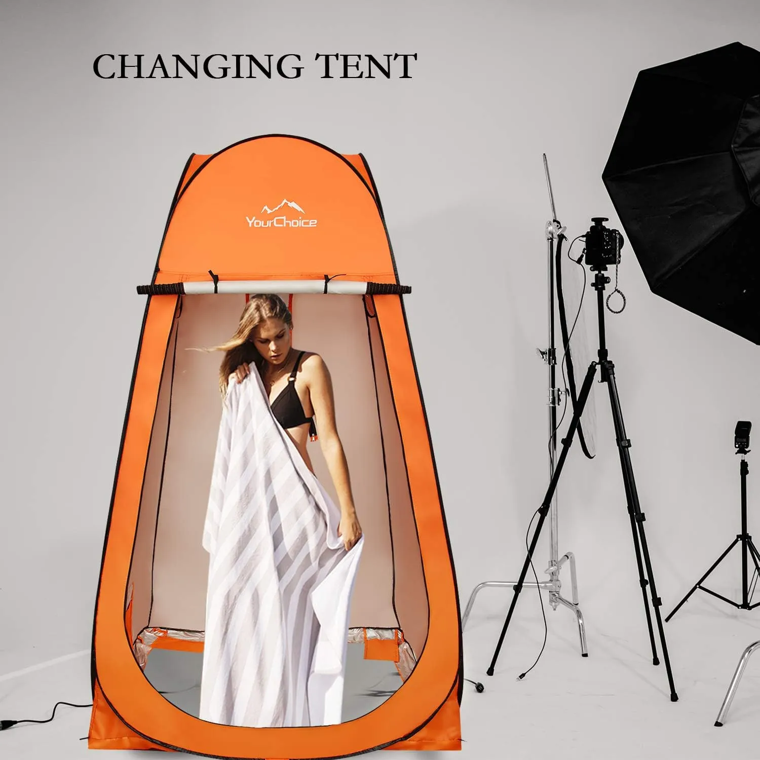 Your Choice XL Pop Up Privacy Shower Tent - Portable Changing Tent for Camping, Beach & Poolside - 82.6" Tall Double Storage Pockets & Carry Bag