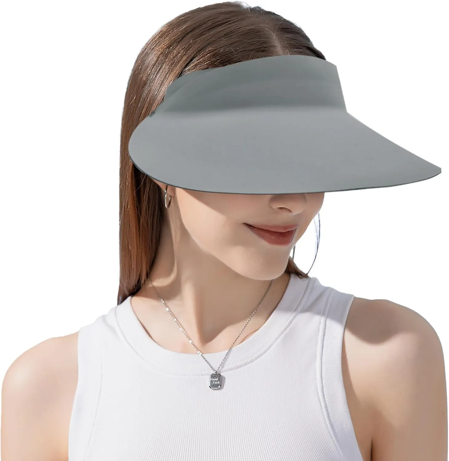 ZOORON Sun Visor Hats for Women Men Wide Brim Sun Hats Women Men Adjustable Ponytail Sun Hats Foldable UPF 50 